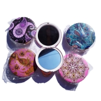 / Дзеркало TK Union Group кругле, з друком на пластику, у дисплеї, 2 звичайних дзеркала, дизайни мікс, візерунок, 7см