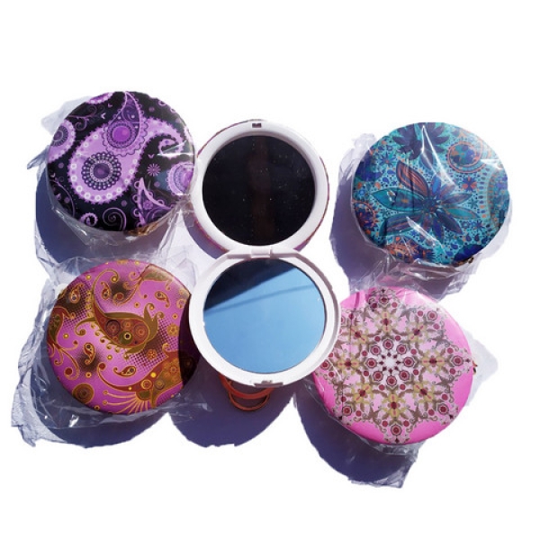 / Дзеркало TK Union Group кругле, з друком на пластику, у дисплеї, 2 звичайних дзеркала, дизайни мікс, візерунок, 7см