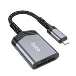 Кардридер зовнішній MicroSD+SD HOCO UA25 Apple Lightning сріблястий