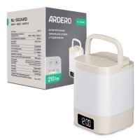 Акумуляторний світильник-нічник Ardero NL-S02ARD 2,4Вт 3000-6000K з годинником білий/бежевий new
