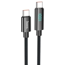 Кабель HOCO U125 Benefit 100W charging data cable with display Type-C to Type-C Black new