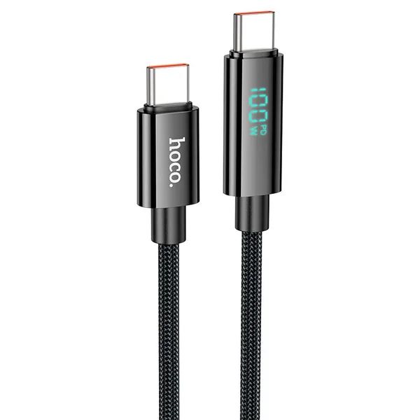 Кабель Type-C/Type-C 1.2 м HOCO U125 Benefit з дисплеєм 100 Вт чорний