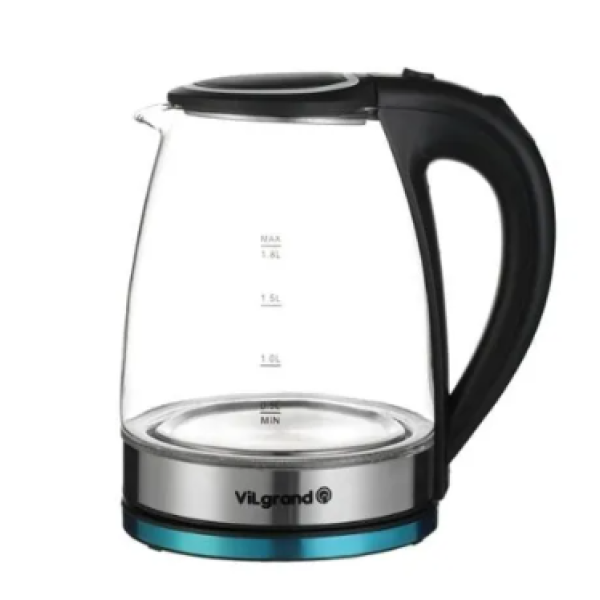Електрочайник Vilgrand VL1188GK скло 1.8 л чорний