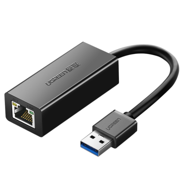 Перехідник USB М/RJ-45 F 10 см UGREEN CR111 Gigabit Ethernet Adapter чорний