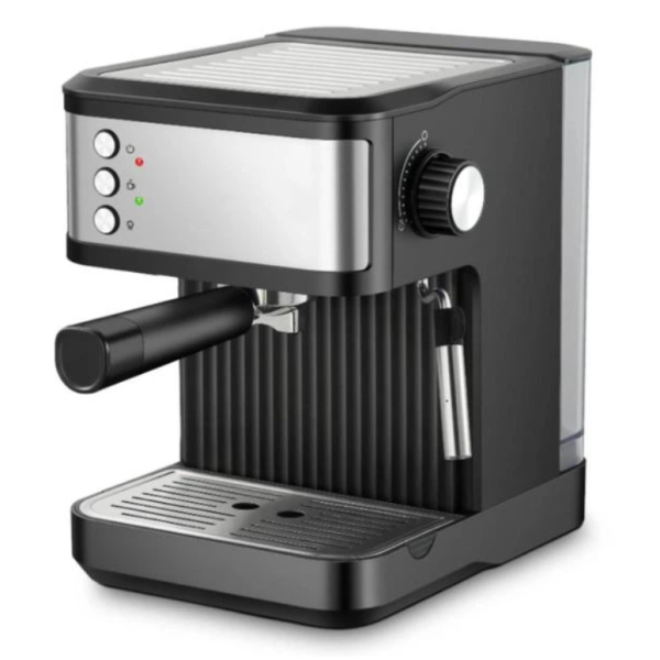 Кавомашина рожкова Crownberg CB-1570 з капучинатором 1200 Вт 1.8 л чорний зі сріблястим