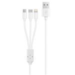 Кабель 3в1 USB/Apple Lightning+Type-C+microUSB 1 м WUW X179 2 A білий