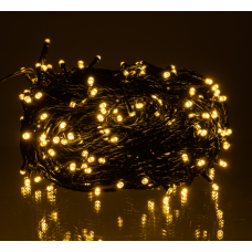 Гірлянда Нитка вулична 300 LED 30 м від мережі чорна нитка, жовтий new