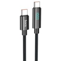 Кабель Type-C/Type-C 1.2 м HOCO U125 Benefit з дисплеєм 100 Вт чорний