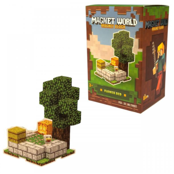 Магнітний конструктор Minecraft "FLOWER BED", 9902-T new
