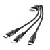 Кабель 3в1 USB/Apple Lightning+Type-C+microUSB 0.25 м Hoco X47 чорний