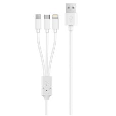 Кабель 3в1 USB/Apple Lightning+Type-C+microUSB 1 м WUW X179 2 A білий