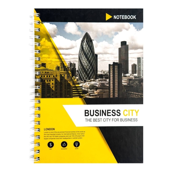 Блокнот А4 клітинка 80 аркушів Mizar Business City спіраль