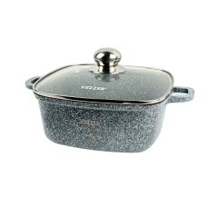 Каструля антипригарне покриття Vezzer VZ8044 з кришкою 2.5 л сірий