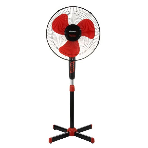 Вентилятор підлоговий Vilgrand VF400 діаметр 40 см чорний з червоним
