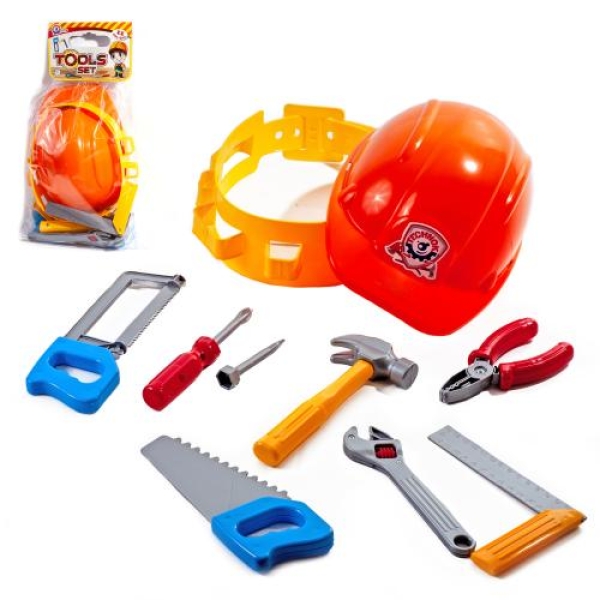 Дитячий ігровий набір інструментів 10в1 Technok Toys 4401 з каскою