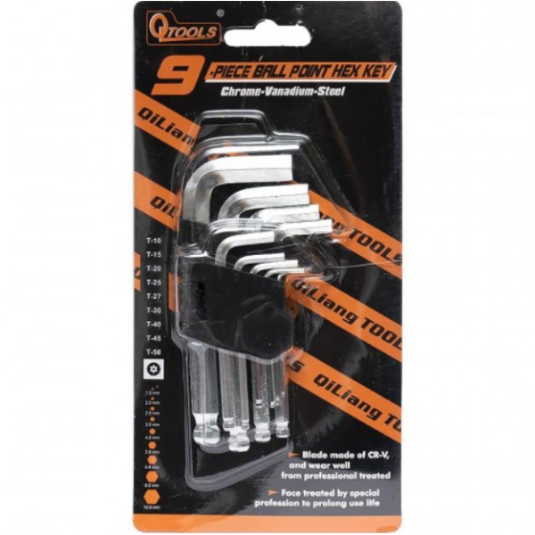 / Набір шестигранників з кулькоподібним наконечником 9 предметів 729-03 new