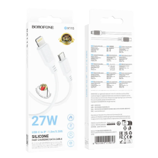 Кабель BOROFONE BX115 1m  Lotto PD silicone charging data cable iP White new