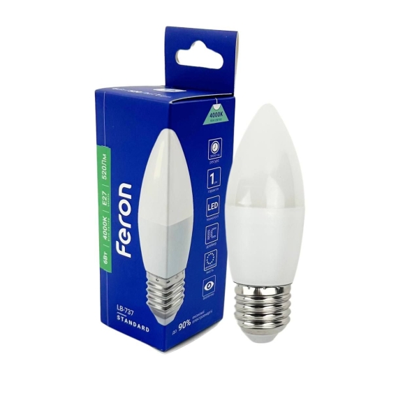 Лампа світлодіодна LED Feron LB-737 E27 6W 4000K 520Lm нейтральний білий