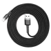 Кабель USB/Apple Lightning 2 м Baseus Cafule Cable 1.5 А чорний зі сріблястим