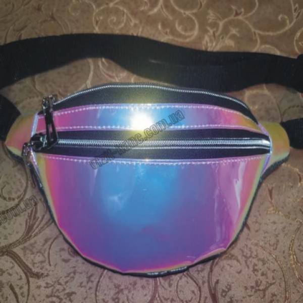 / Сумка-бананка жіноча, глянцева, молодіжна, на пояс, кольорова