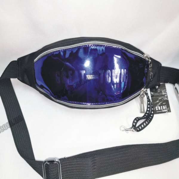 / Сумка-бананка GREAT-TOMN унісекс, оксфорд, спортивна, глянцева, на пояс, фіолетовий