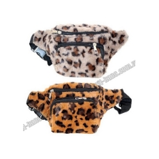 / Сумка-бананка жіноча, хутряна, молодіжна, леопардовий