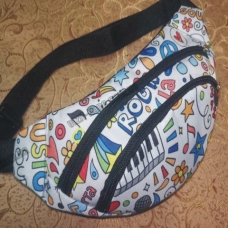 / Сумка-бананка жіноча, тканинна, спортивна, на пояс, кольоровий