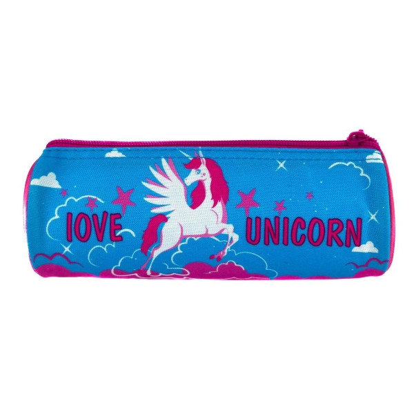 Пенал-косметичка Willy WL-7136 Unicorn 20 х 9 см блакитний
