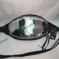 / Сумка-бананка GREAT-TOMN унісекс, оксфорд, спортивна, глянцева, на пояс, срібний