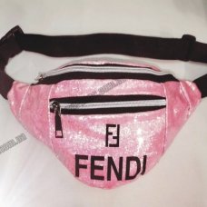/ Сумка-бананка FEN жіноча, глянцева, спортивна, на пояс, рожевий