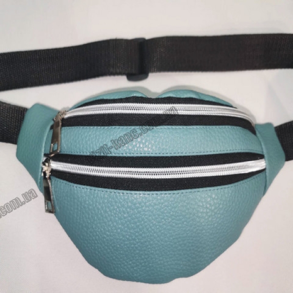 / Сумка-бананка жіноча, шкір-зам, спортивна, на пояс, бірюзовий