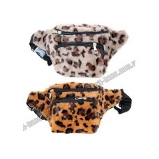 / Сумка-бананка жіноча, хутряна, молодіжна, леопардовий