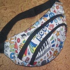 / Сумка-бананка жіноча, тканинна, спортивна, на пояс, кольоровий