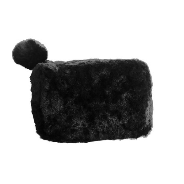 / Косметичка хутряна з пу обтачкой, з підкладкою, з бумбончіком, 19 * 12 * 8 см. 4 кольори мікс