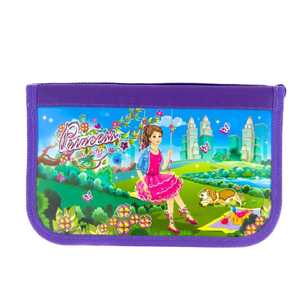 Пенал-книжка Kidis Princess 2 відділення 19 х 12 см різнобарвний