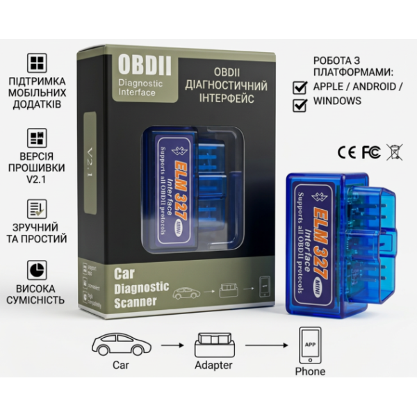 Автомобільний сканер ELM 327 DL-510 new