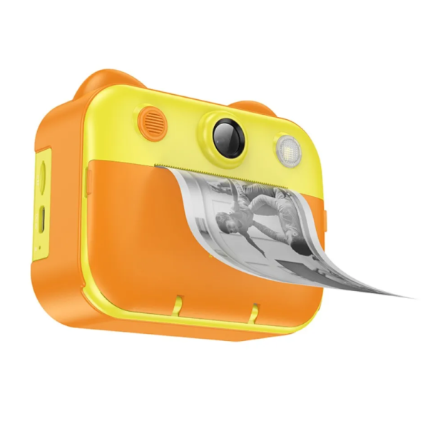 Дитячий цифровий фотоапарат HOCO DV204 з друком фотографій помаранчевий з жовтим