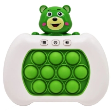 Іграшка Поп-Іт електронна приставка 273B ведмедик білий з зеленим