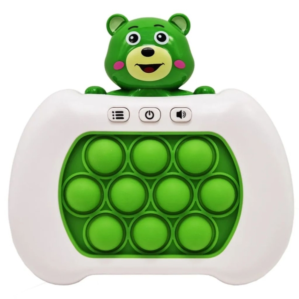 Іграшка Поп-Іт електронна приставка 273B ведмедик білий з зеленим