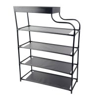Полиця для взуття Shoe Rack 08-02 відкрита 60 х 18.5 х 78.5 см метал чорний