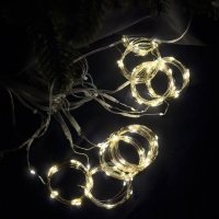 Світлодіодна гірлянда-завіса мідний дріт 200 LED Роса крапля 3 х 3 м жовтий