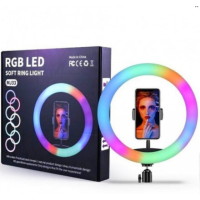 Кільцева лампа 33 см MJ33 USB LED RGB з тримачем