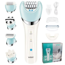 Епілятор-тример пінцетний VGR V-703 5в1 білий з блакитним