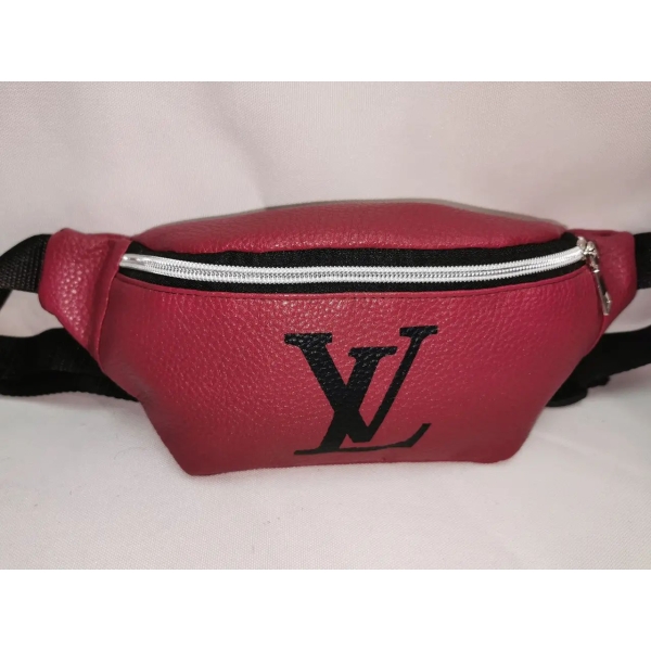/ Cумка LV унісекс, шкір-зам, на пояс, червоний