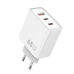 Зарядний блок живлення 2xType-C+USB WiWU Wi-G005 Essen GaN 65 W 5 V 3 A білий