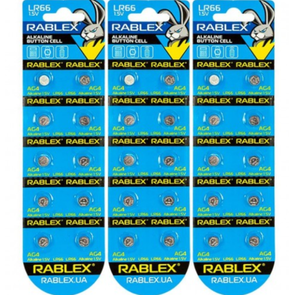 Батарейка RABLEX "таблетка" 1.5V AG4 (LR66) new