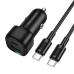 Автомобільний зарядний пристрій з кабелем Type-C+USB/Type-C BOROFONE BZ34B Cloud 38 W чорний