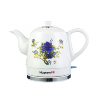 Електрочайник Vilgrand VC412F кераміка з термомалюнком 1.2 л білий