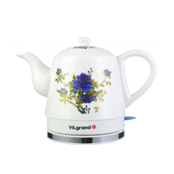 Електрочайник Vilgrand VC412F кераміка з термомалюнком 1.2 л білий