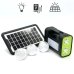Ліхтар-прожектор сонячна станція GD-17 з лампами динаміком FM-радіо та повербанк 3.5 Вт 4000 мАг чорний